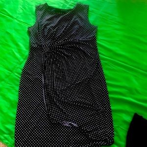 Black casual dress with white dots